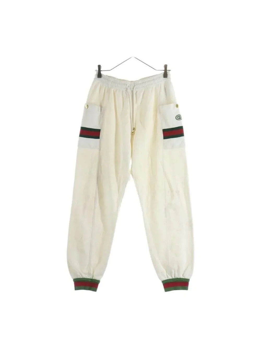 Gucci Sherry Line Logo Patch Jogger Sweatshirt Pants White